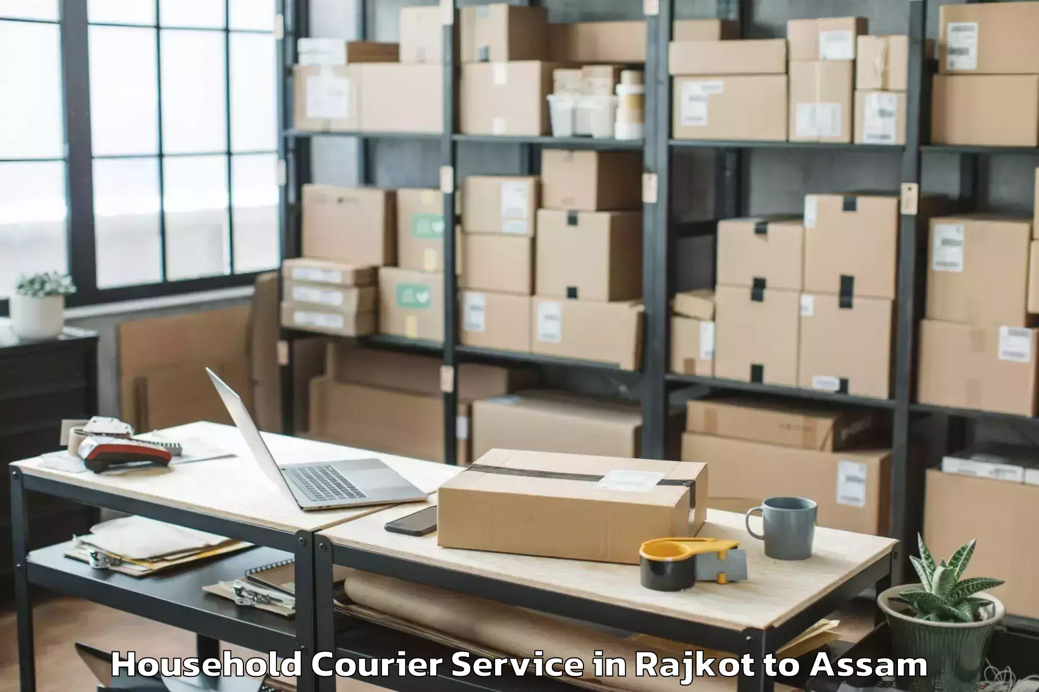 Top Rajkot to Bongaigaon Household Courier Available